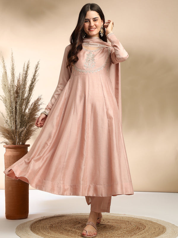 Primium Lightwear Women Silk Blend Kurta Pant Dupatta Set