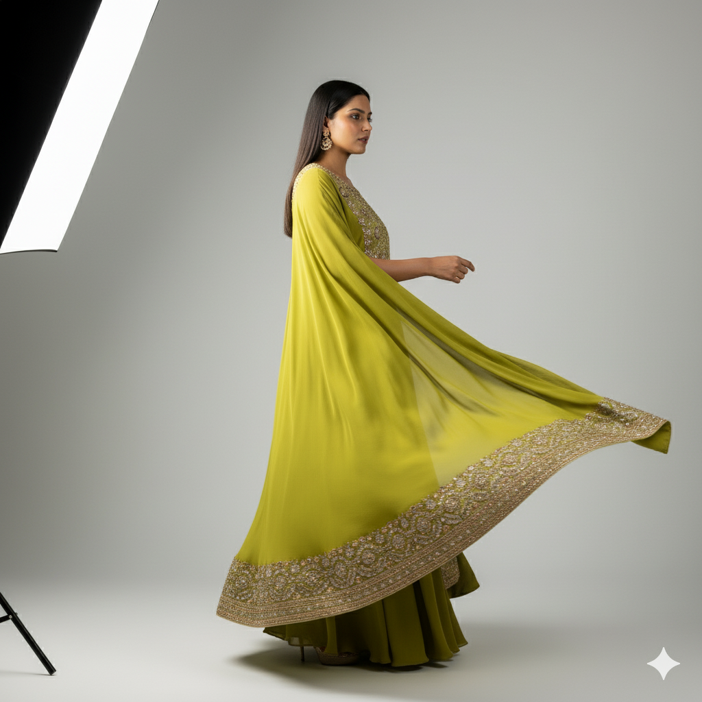 TRENDING WEDDING WEAR THREE PIECE BLOUSE,SKIRT AND SHRUGE WITH SEQUANCE EMBROIDERY WORK