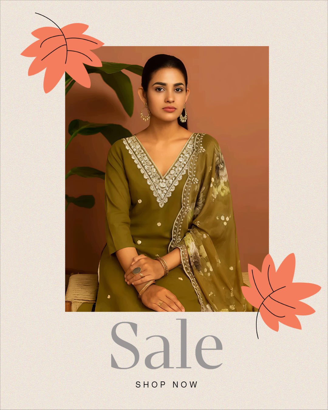Orriya fancy Reyon Slub Kurta Set with Dupatta