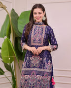 PURE CHINON SILK WORK DIGITAL PRINT WITH HAND WORK WITH FANCY LATKAN