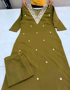 Orriya fancy Reyon Slub Kurta Set with Dupatta