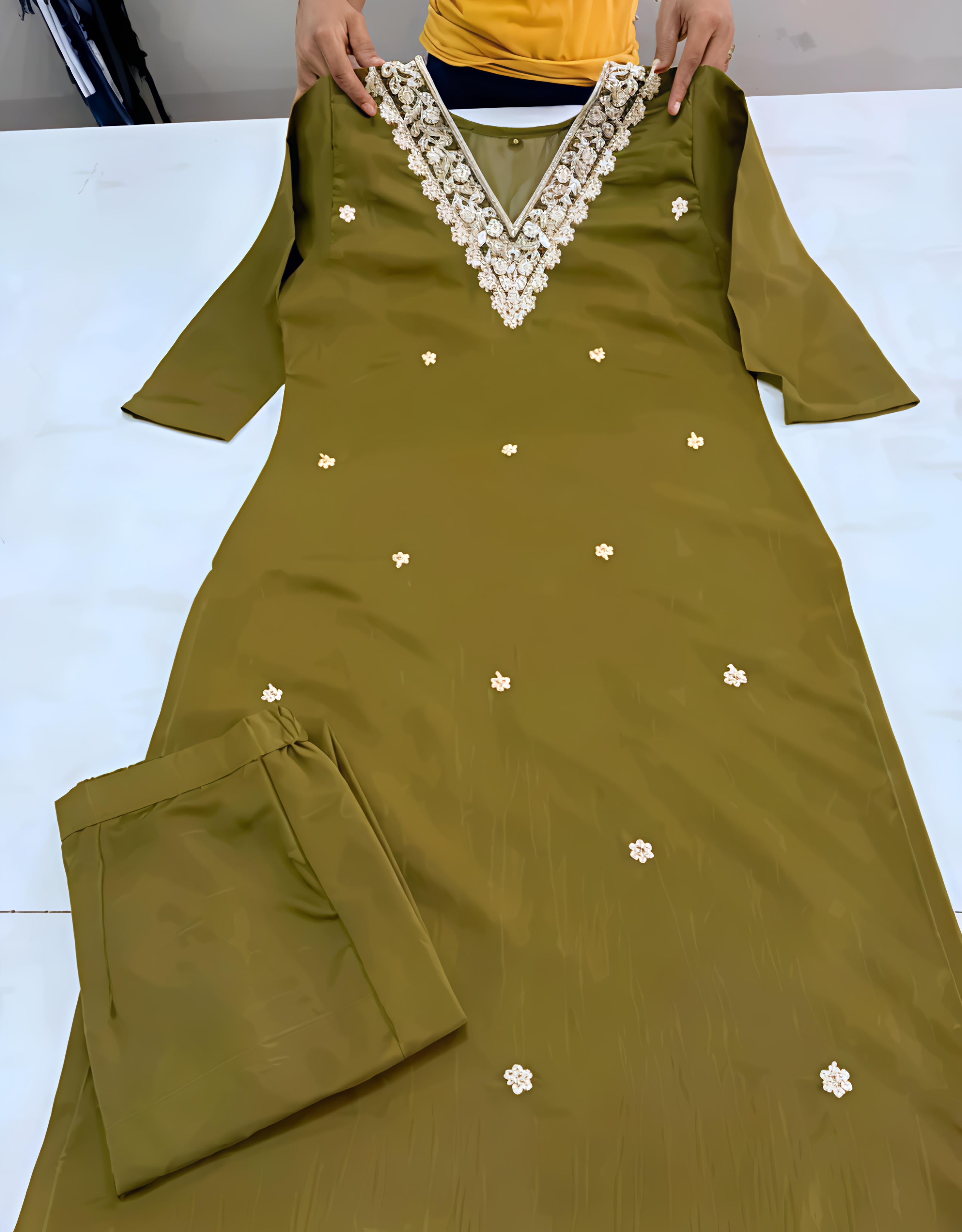 Orriya fancy Reyon Slub Kurta Set with Dupatta