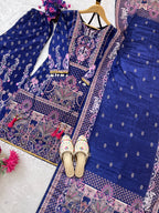 PURE CHINON SILK WORK DIGITAL PRINT WITH HAND WORK WITH FANCY LATKAN