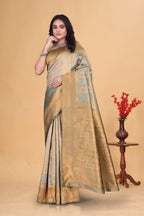 Regal Dual-Tone Silk Saree with Antique Zari Weave