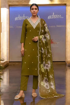 Orriya fancy Reyon Slub Kurta Set with Dupatta