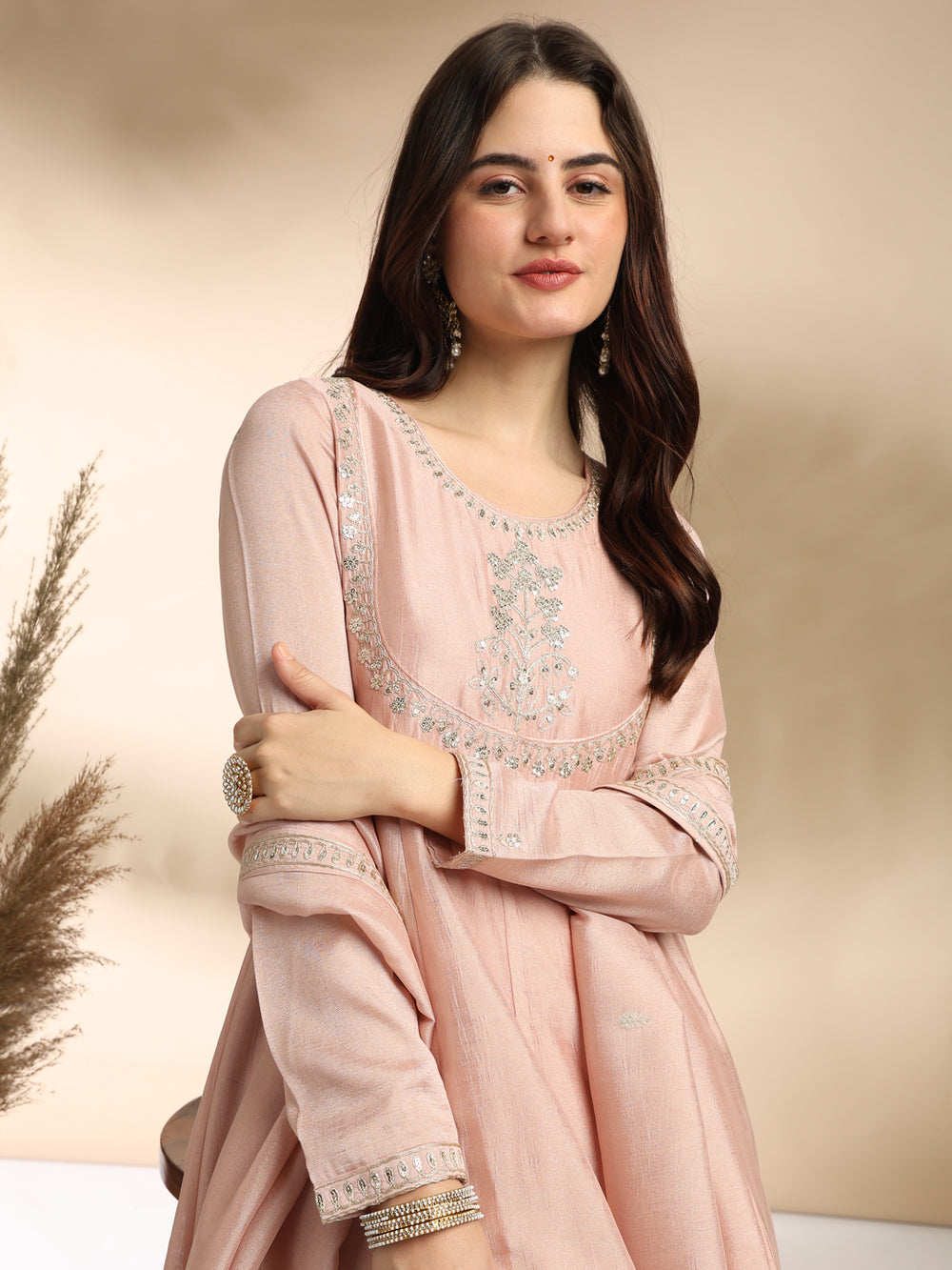 Primium Lightwear Women Silk Blend Kurta Pant Dupatta Set