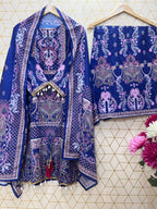 PURE CHINON SILK WORK DIGITAL PRINT WITH HAND WORK WITH FANCY LATKAN