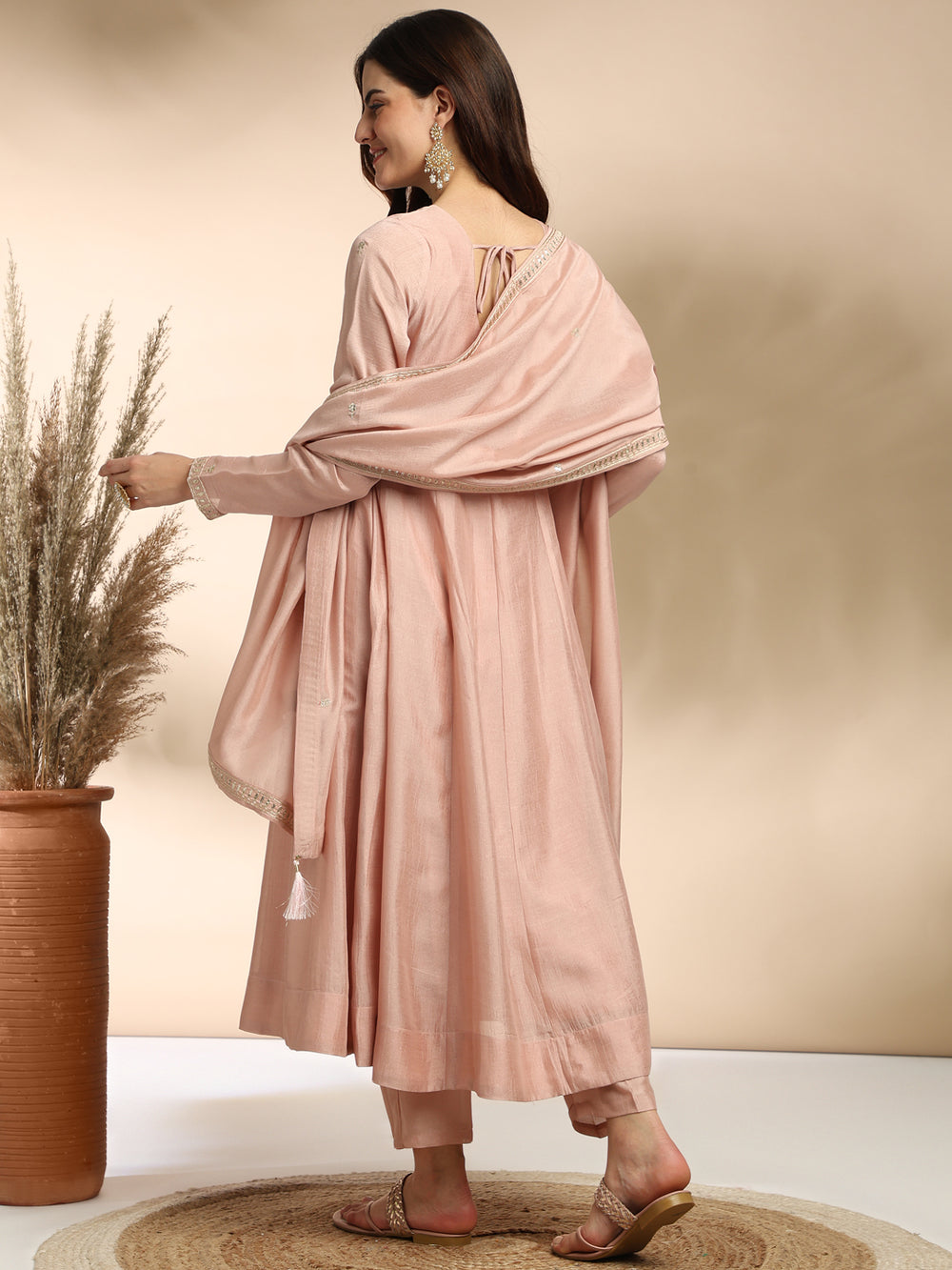 Primium Lightwear Women Silk Blend Kurta Pant Dupatta Set