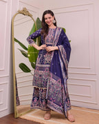 PURE CHINON SILK WORK DIGITAL PRINT WITH HAND WORK WITH FANCY LATKAN