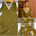 Orriya fancy Reyon Slub Kurta Set with Dupatta