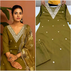 Orriya fancy Reyon Slub Kurta Set with Dupatta