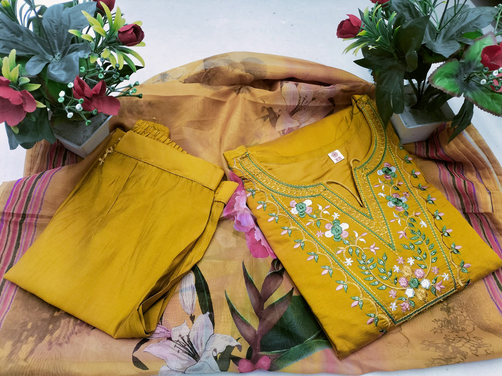 SUTRASAAZ Stylish Georgette Suit for Women | Traditional Party Dress for Wedding & Summer | Elegant Ethnic Set for Women