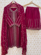 FESTIVAL SPECIAL LUNCHING NEW MAROON HEAVY SHARARA PAIR WITH DUPATTA