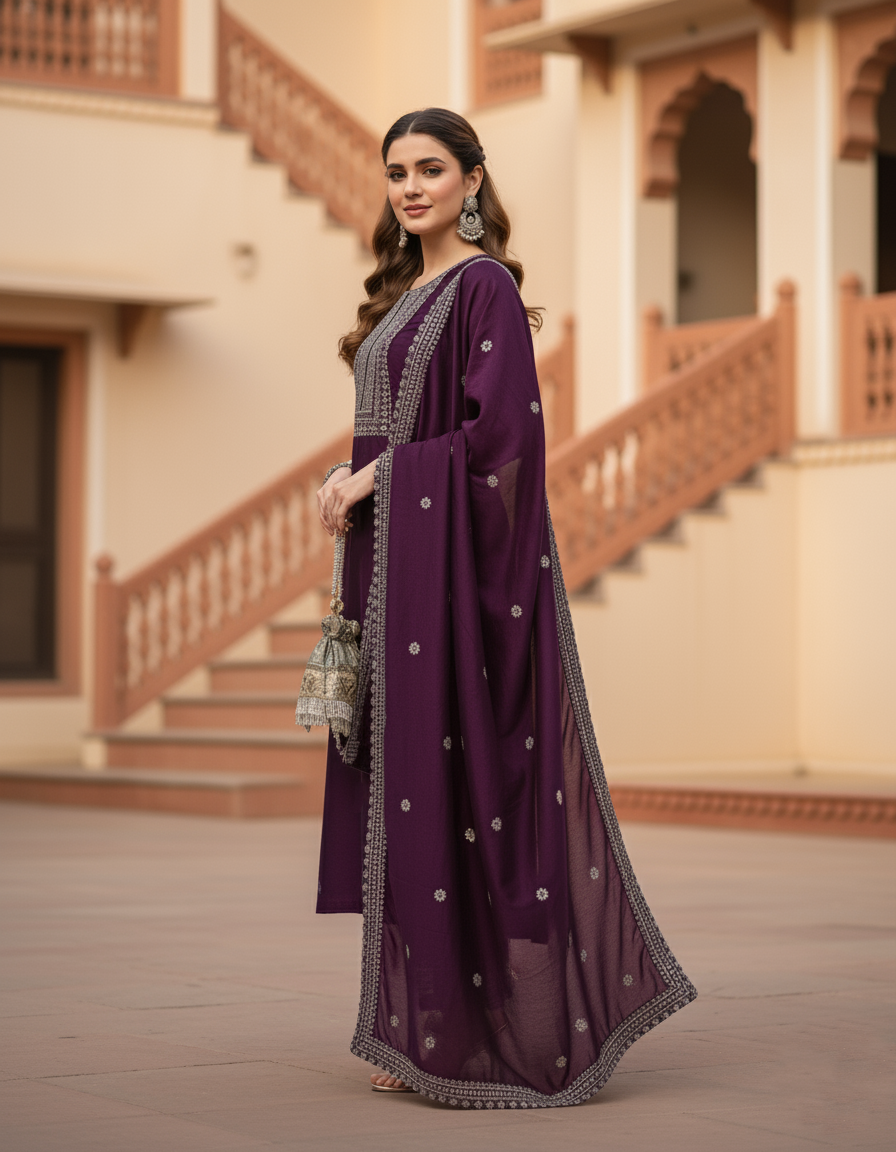 New Latest Designer Party Wear look Top Palazzo & Dupatta Set
