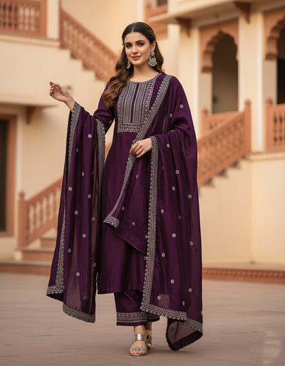 New Latest Designer Party Wear look Top Palazzo & Dupatta Set