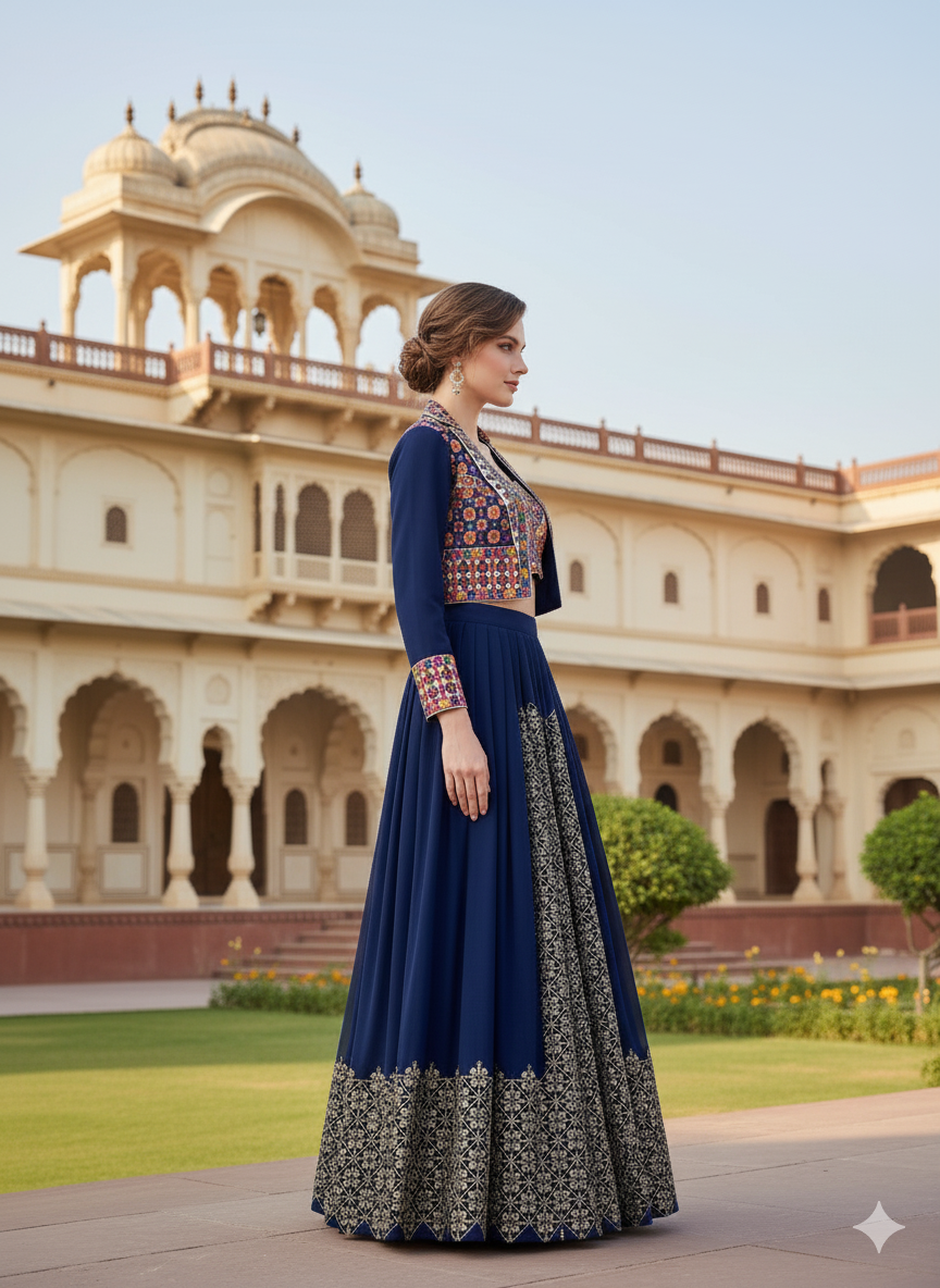 Exclusive Pure Rayon silk fabric With Beautiful Embroidery Work