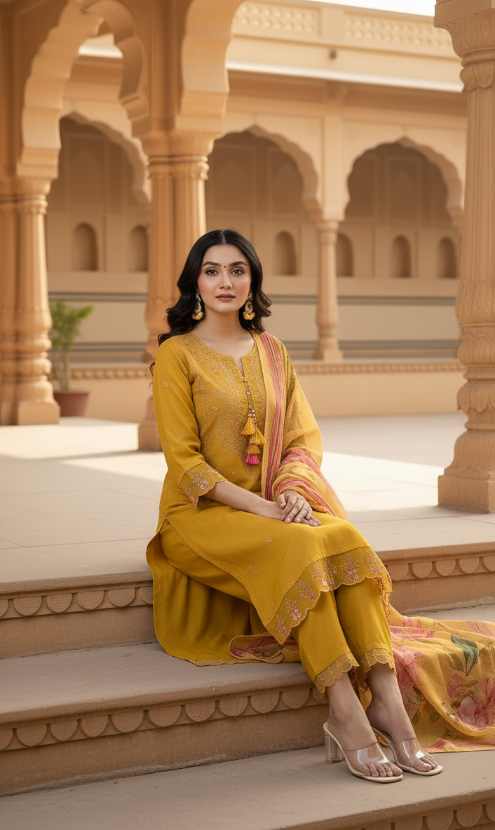 SUTRASAAZ Stylish Georgette Suit for Women | Traditional Party Dress for Wedding & Summer | Elegant Ethnic Set for Women