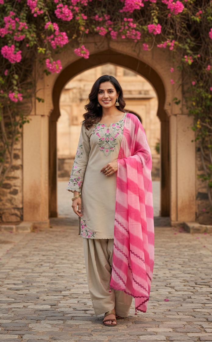 FESTIVAL SPECIAL PRIMIUM HEAVY EMBROIDERY SEQUENCE WORK TOP PENT WITH DUPATTA SET (Copy)