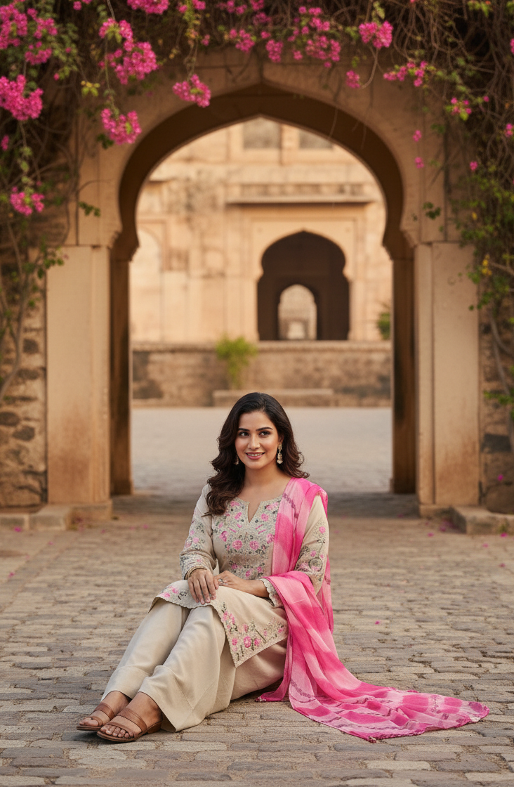 FESTIVAL SPECIAL PRIMIUM HEAVY EMBROIDERY SEQUENCE WORK TOP PENT WITH DUPATTA SET (Copy)