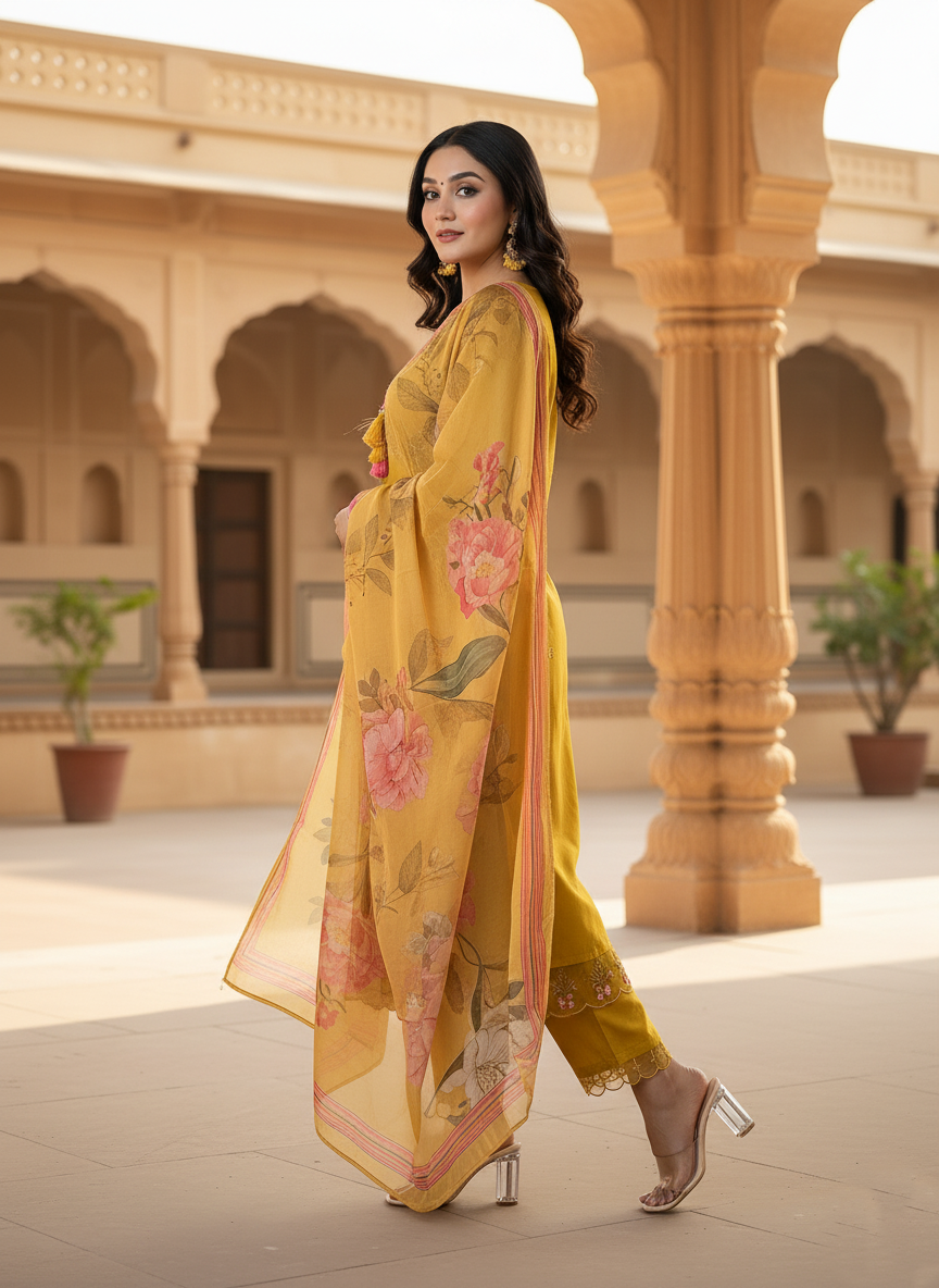SUTRASAAZ Stylish Georgette Suit for Women | Traditional Party Dress for Wedding & Summer | Elegant Ethnic Set for Women