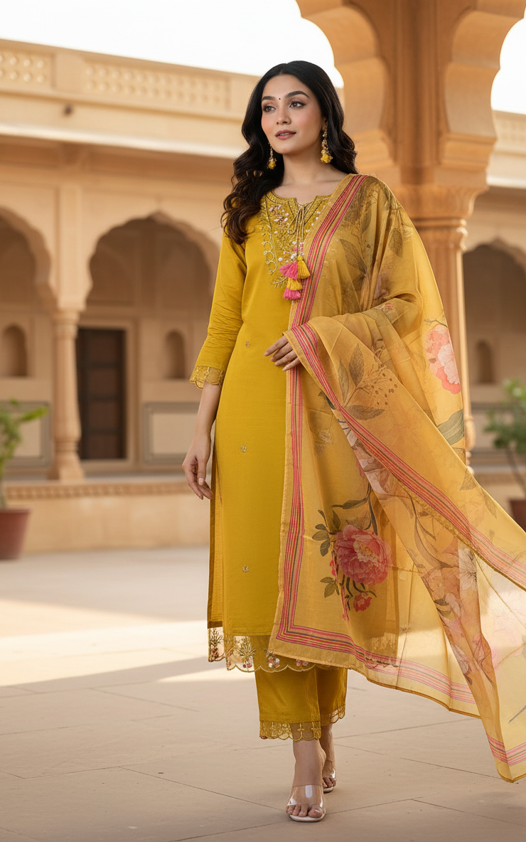 SUTRASAAZ Stylish Georgette Suit for Women | Traditional Party Dress for Wedding & Summer | Elegant Ethnic Set for Women