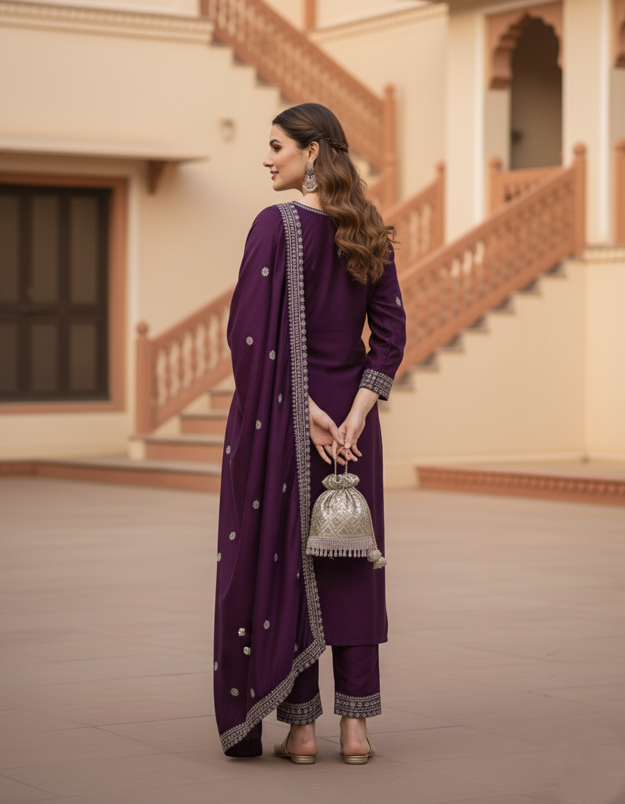 New Latest Designer Party Wear look Top Palazzo & Dupatta Set