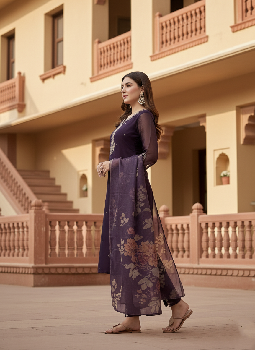 wedding kurta set women heavy kurta set chanderi silk kurti set