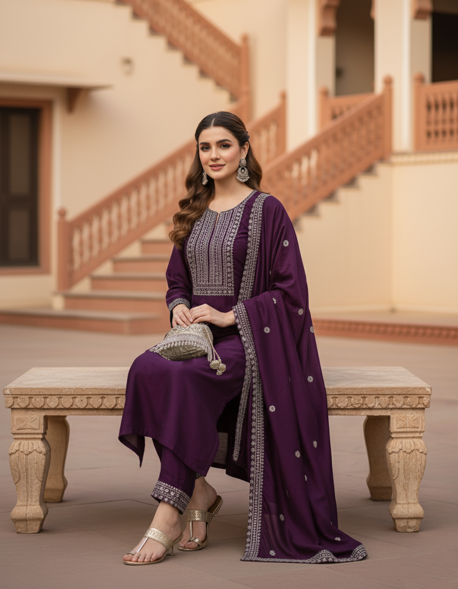 New Latest Designer Party Wear look Top Palazzo & Dupatta Set