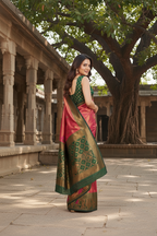 The Regal c& Emerald Banarasi Silk Saree