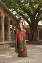 The Regal c& Emerald Banarasi Silk Saree