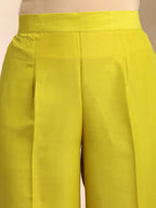 Parrot Green Women Silk Blend Kurta Pant Dupatta Set