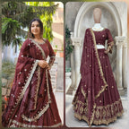 Classic Maroon Ethnic Lehenga Choli for Wedding & Celebrations