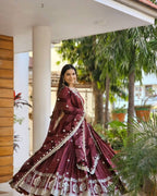 Classic Maroon Ethnic Lehenga Choli for Wedding & Celebrations