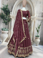 Classic Maroon Ethnic Lehenga Choli for Wedding & Celebrations