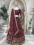 Classic Maroon Ethnic Lehenga Choli for Wedding & Celebrations