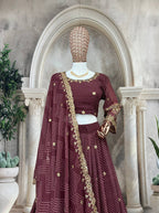 Classic Maroon Ethnic Lehenga Choli for Wedding & Celebrations