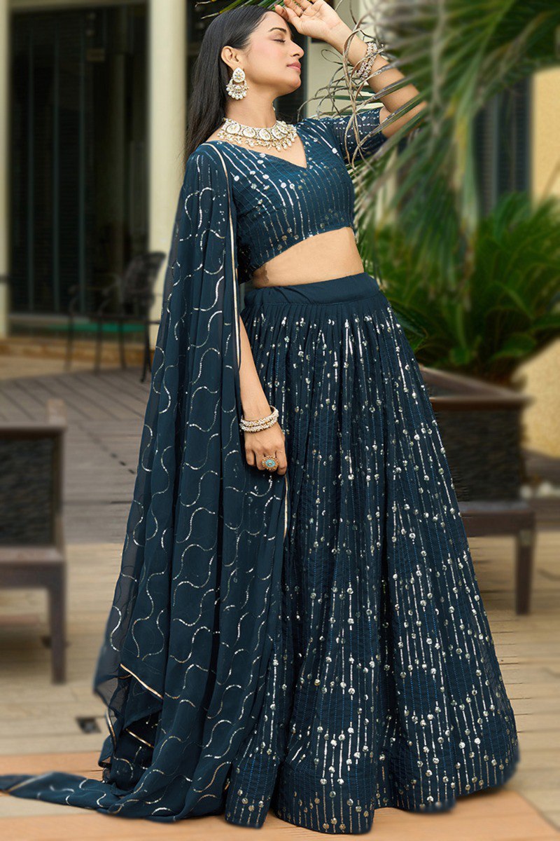 Exclusive Navy Blue Designer Lehenga for Weddings & Parties