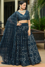 Exclusive Navy Blue Designer Lehenga for Weddings & Parties