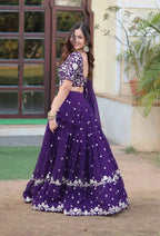 Exclusive Velour Violet Wedding Lehenga