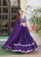 Exclusive Velour Violet Wedding Lehenga