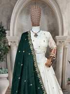 Premium White Bridal & Festive Lehenga Set with Contrast Dupatta