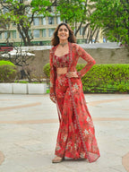 Bollywood Style Georgette Sharara Set with Shrug – Glamorous Party & Wedding Wear