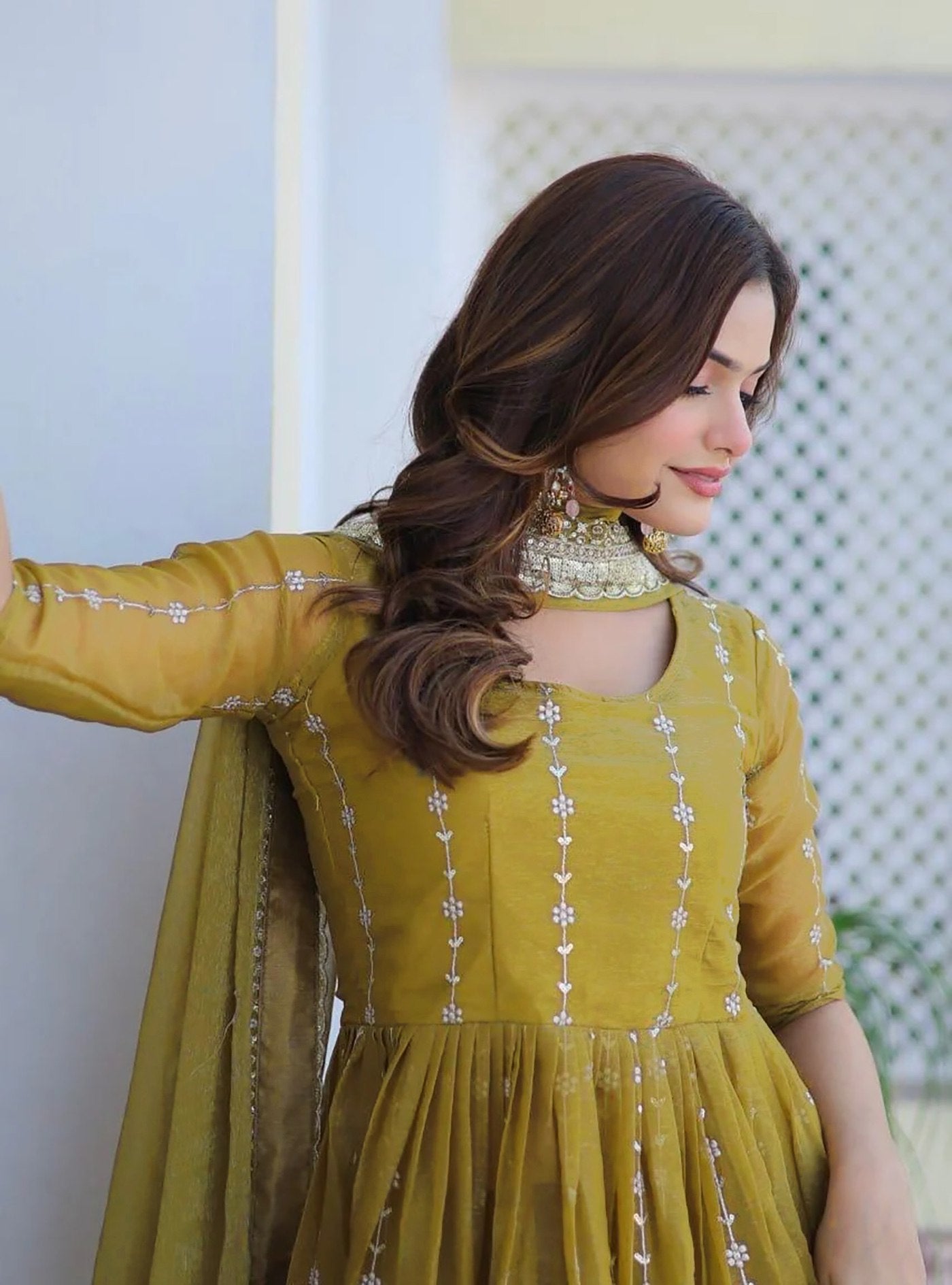Traditional Mustard Yellow Embroidered Kurta Sharara Set with Dupatta