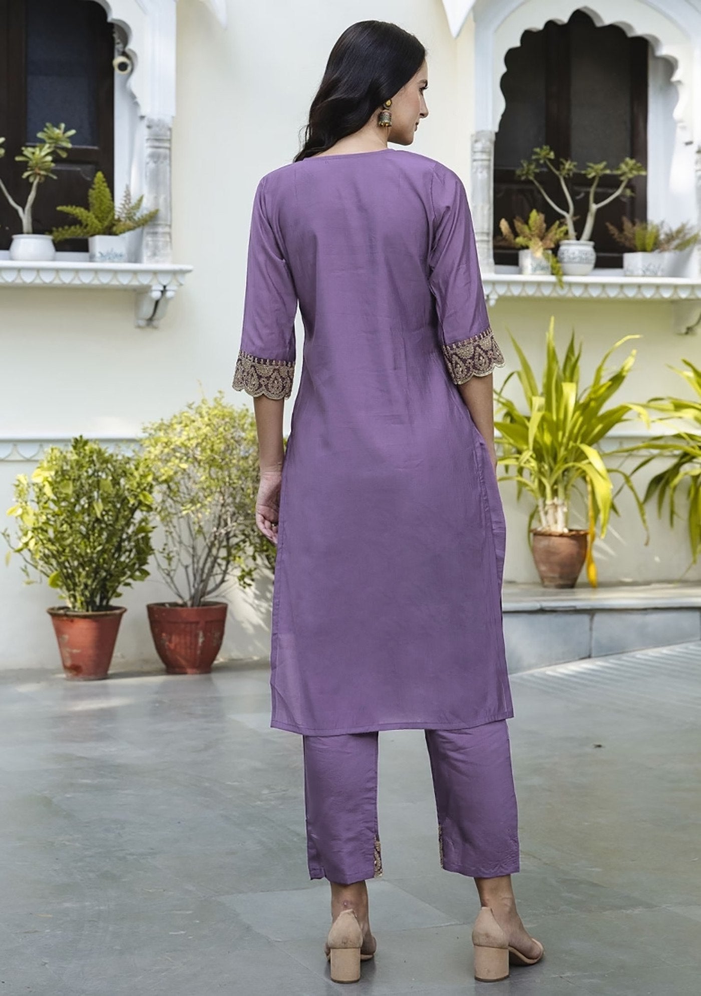 Royal Purple Organza Embroidered Salwar Suit with Rich Threadwork