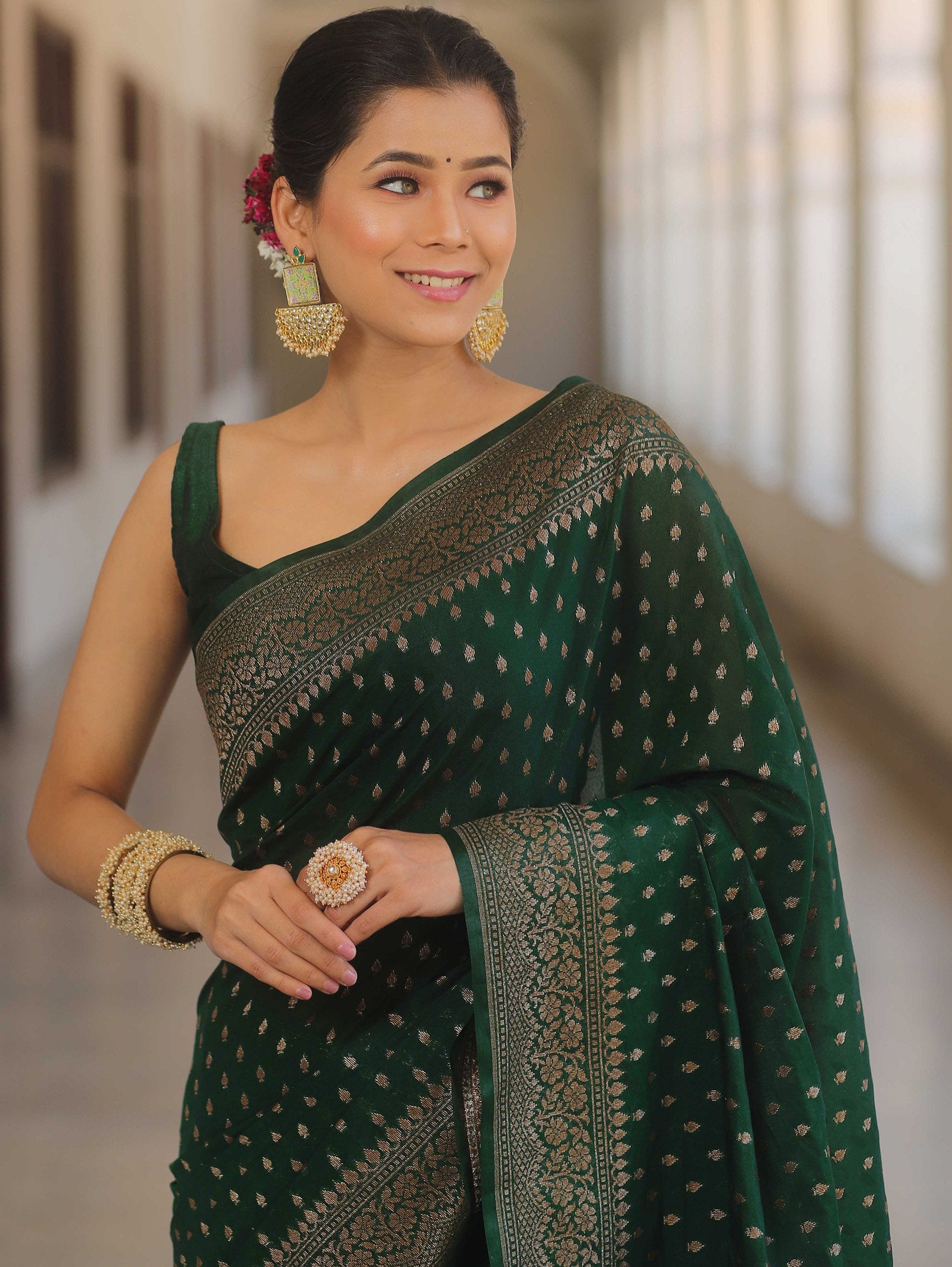 PREMIUM BANARASI JACQUARD SAREE WITH BLOUSE FOR WOMEN LAUNCHED