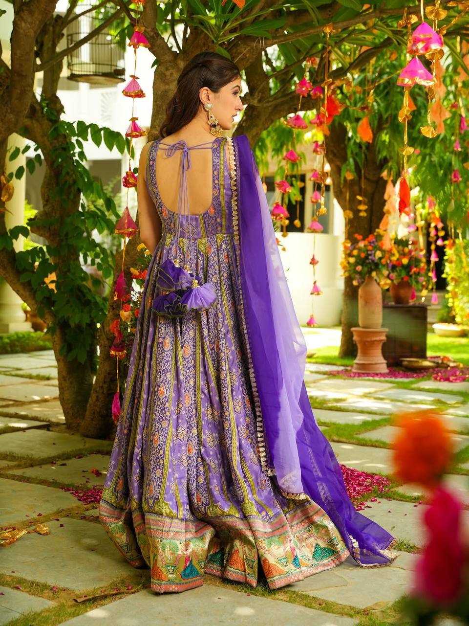 Heavy Chinon Silk Designer Party Wear Gorgeous Look