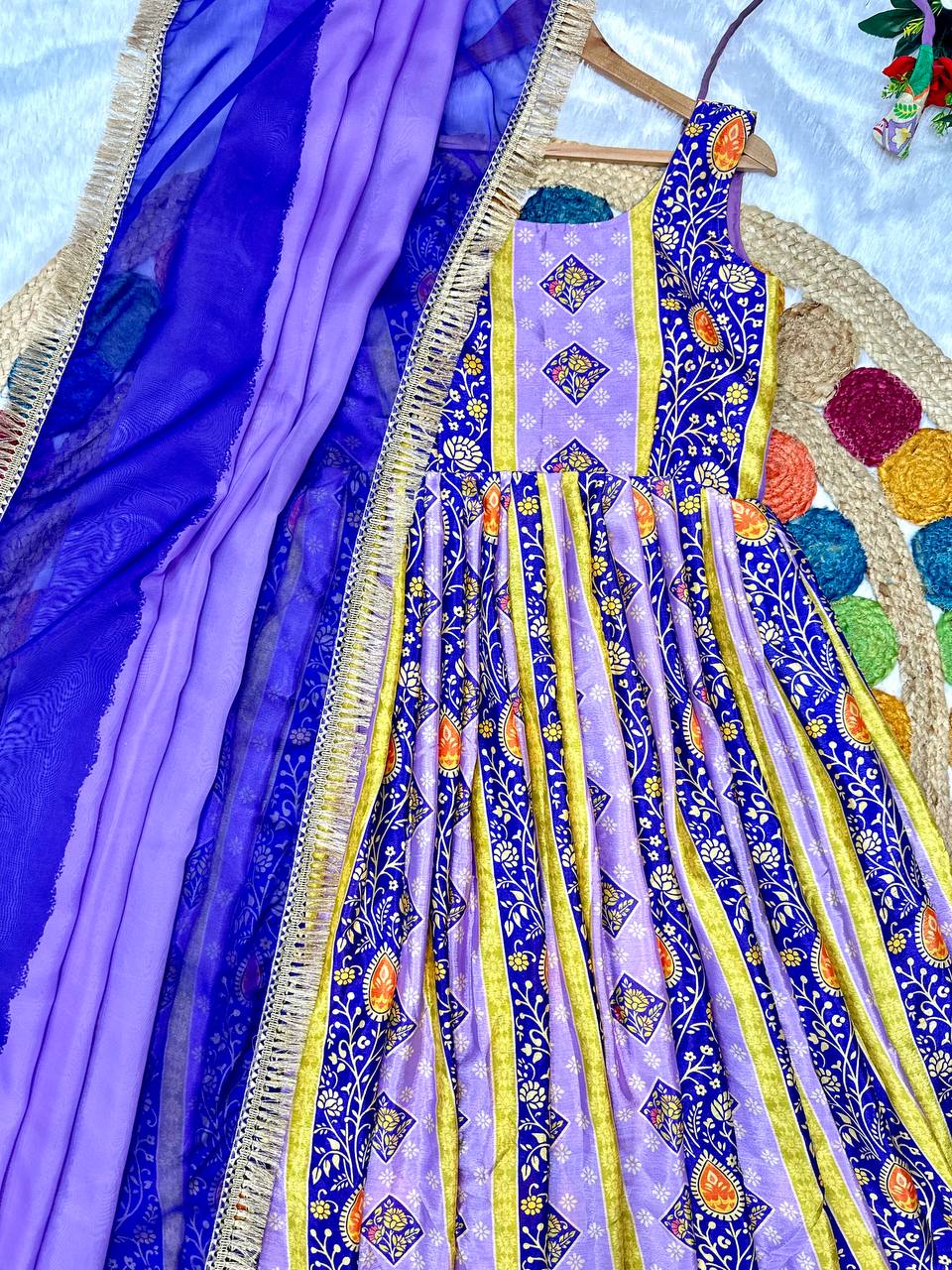 Heavy Chinon Silk Designer Party Wear Gorgeous Look