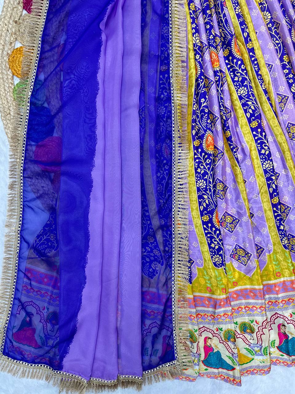 Heavy Chinon Silk Designer Party Wear Gorgeous Look