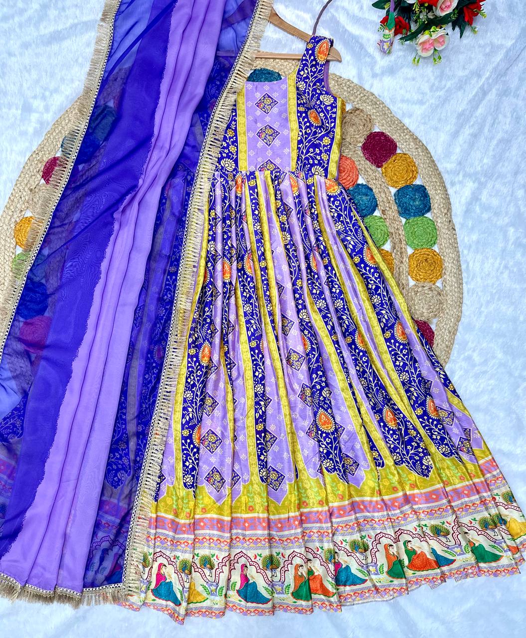 Heavy Chinon Silk Designer Party Wear Gorgeous Look