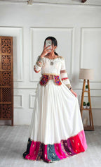 Exclusive  Launching Coming Beautiful Pure Cotton fabric With Embroidery Work Navratri Collection